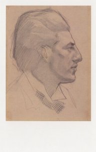 Paul Nash Artist Painter Pre WW1 Portrait Painting Postcard