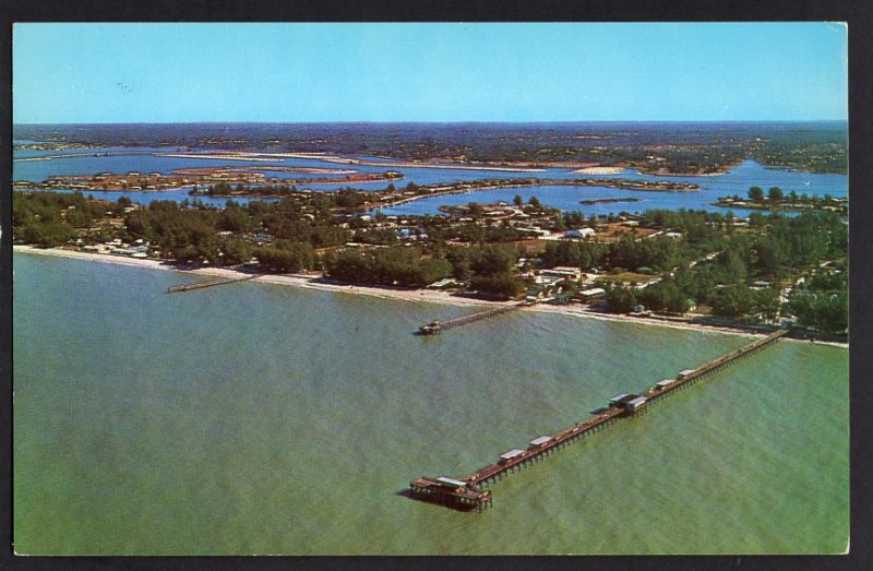 Florida ST. PETERSBURG Air View of Big Indian Rocks Fishing Pier - Chrome