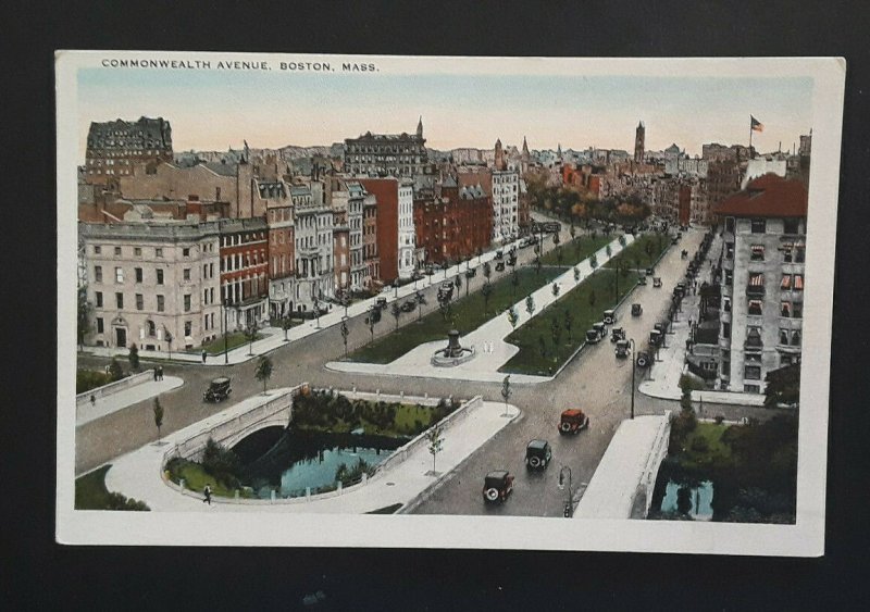 Mint Vintage 1920s Boston MA Commonwealth Ave Fenway & Charles River Postcard