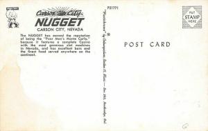Carson City NV Nugget Casino Cafe Lights Postcard 