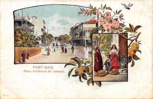 Port Said Egypt Palce Ferdinand de Lesseps Vintage Postcard AA74846