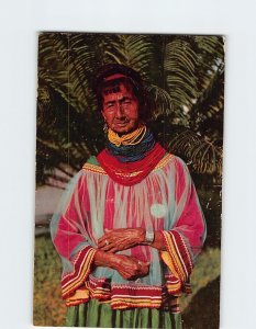 Postcard Seminole American Indian At Miami Bird Jungle, Miami, Florida