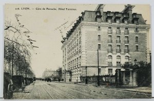 France LYON Gare de Perrache Hotel Terminus Postcard L14