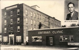 Canistota SD Ortman Clinic Real Photo Postcard - Hotel & Caf‚