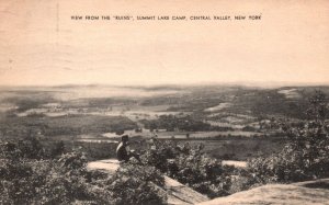 Vintage Postcard 1940's View From Ruins Summit Lake Camp Central Valley New York