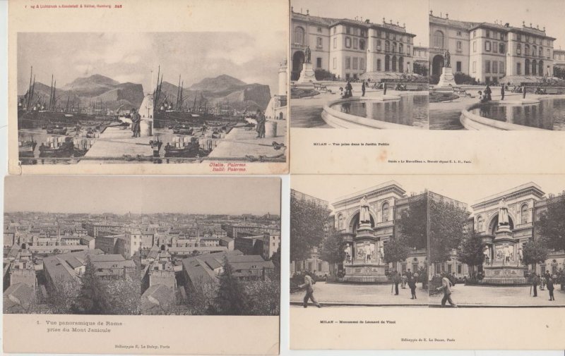 ITALY 344 Vintage STEREO Postcards pre-1940 (L5143)