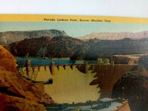 Vintage Postcard Nevada Lookout Point Hoover Boulder Dam