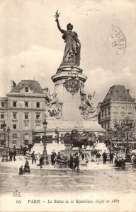 France Paris La Statue de la Republique 1916