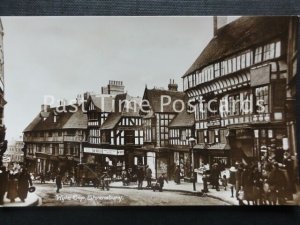 Old RPPC - Wyle Cop, Shrewsbury - showing 'MORRIS'S  & HARRY MUDD shops'