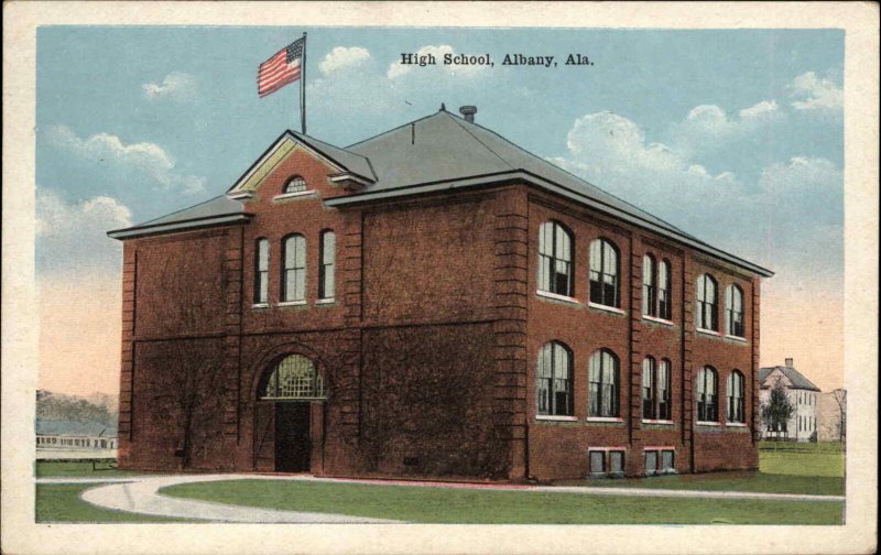 Albany Alabama AL High School Vintage Postcard