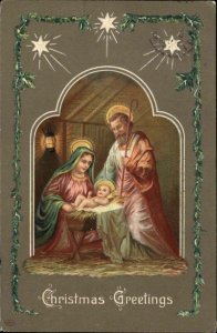 EAS Christmas Nativity Mary Joseph Baby Jesus Christianity c1910 Postcard