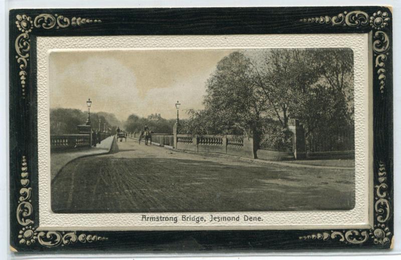 Armstrong Bridge Jesmond Dene Newcastle Upon Tyne UK 1910c postcard 