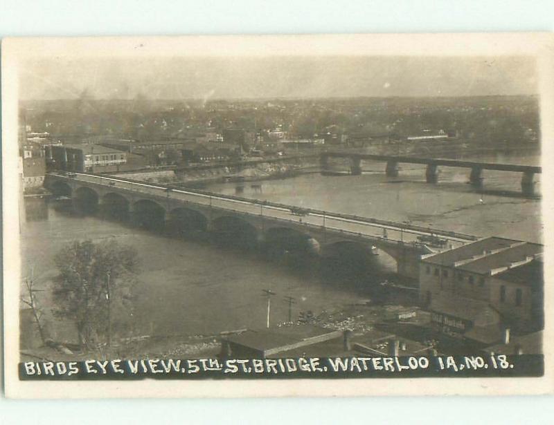 Pre-1920 rppc NICE VIEW Waterloo Iowa IA i8127