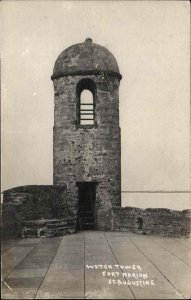 St. Augustine Florida FL Watch Tower Fort Marion Real Photo Vintage Postcard