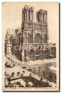 Old Postcard Reims Cathedral Place du Cardinal Lucon