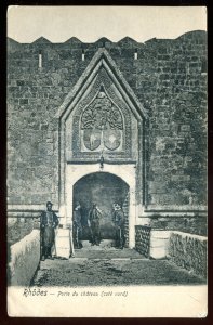 h2118 - GREECE Rhodes Postcard 1910s Porte du Chateau