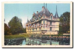 Old Postcard Azay le Rideau I and L XVI century castle National Renaissance m...