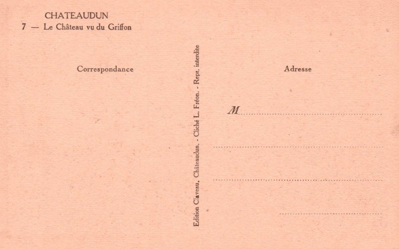 Le Chateau vu du Griffon,Chateaudun,France BIN