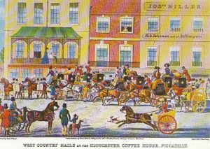 Postal Postcard - West Country Mails at The Gloucester Coffee House 1828 TZ8541