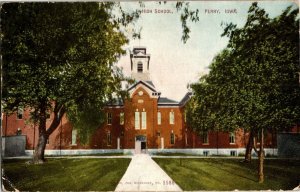 High School Perry IA c1908 Vintage Postcard C27