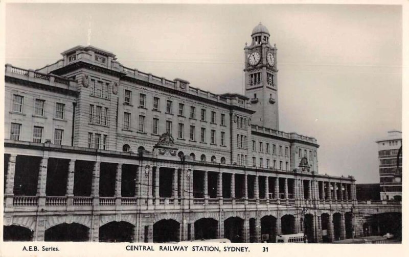 Sydney Australia Central Railway Station Real Photo Vintage Postcard AA41906