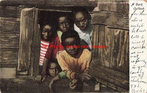 313859-Black Americana, IPC No 78-1, A Dark Outlook, Children at Window