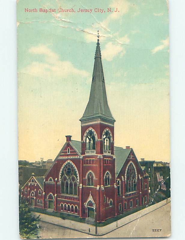 Divided-back CHURCH SCENE Jersey City New Jersey NJ AD1965