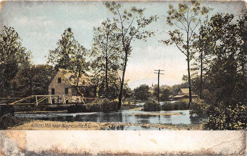 C51 / Waynesville North Carolina NC Postcard c1910 Killions Mill Bridge