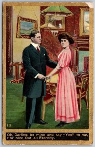 Vtg Romance Darling Be Mine and Say Yes To Me Romantic 1910s Old Postcard