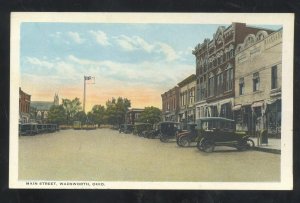 WADSWORTH OHIO DOWNTOWN MAIN STREET ACENE OLD CARS VINTAGE POSTCARD