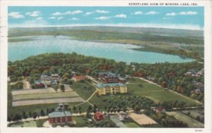 Indiana Winona Lake Aeroplane View  Curteich