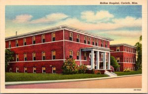 Linen Postcard McRae Hospital in Corinth, Mississippi