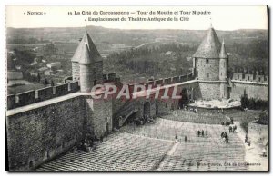 Postcard Old Carcassonne Tour Du Moulin And Tour Mipadre location of the anci...