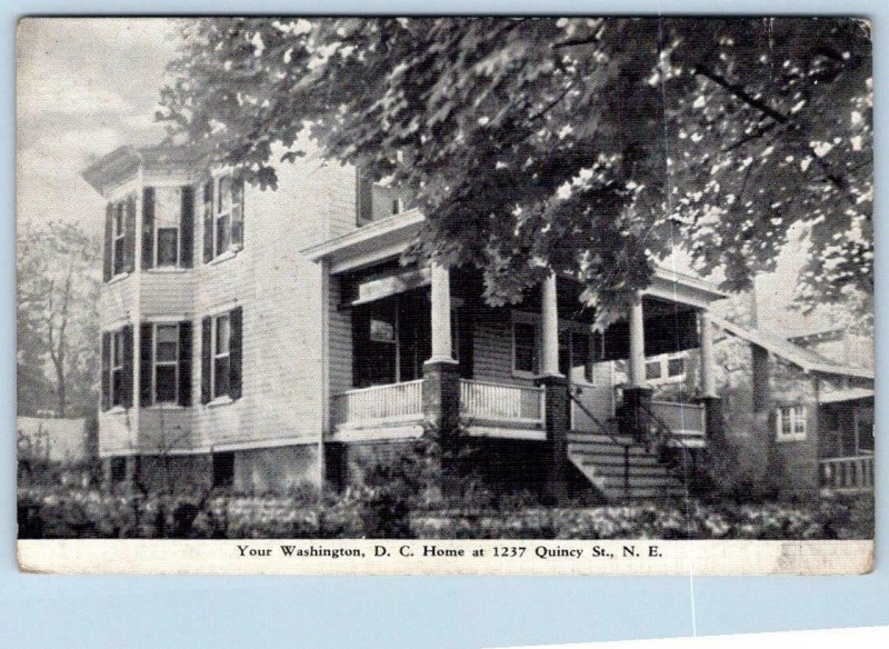 WASHINGTON DC HOME 1237 QUINCY ST NE*THE HOUSE IS STILL THERE! VINTAGE POSTCARD