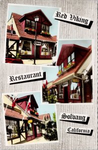 Red Viking Restaurant Solvang CA California Unused RPPC Postcard H38 
