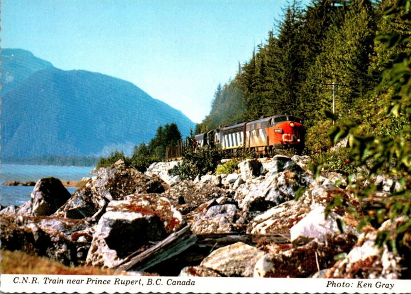 Canada British Columbia Canadian National Railways Train Near Prince Rupert