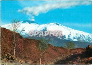 Postcard Modern Etna lava (1910) and panorama