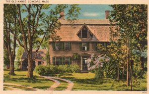 Vintage Postcard 1930's Mosses Form The Old Manse Concord Massachusetts MA