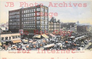 5 Postcards, Chicago Illinois, Haymarket Square Scenes