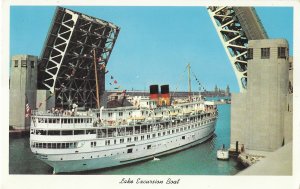 Lake Excursion Boat Passing the Outer Drive Link Bridge Chicago Illinois