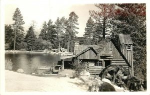 RPPC Postcard Old Mill Cedar Lake CA San Bernardino Mts. Western Movie Set