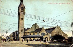 Vintage Worcester, Massachusetts Ma Postcard - Union Station