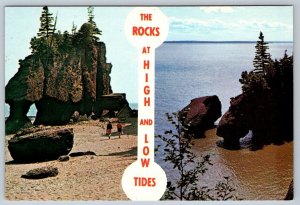The Rocks, Hopewell Cape, New Brunswick, High Tide Low Tide, Split View Postcard