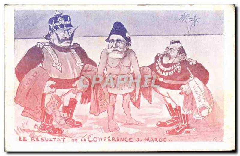 Old Postcard Satirical policy The results of the conference of the Entente Co...