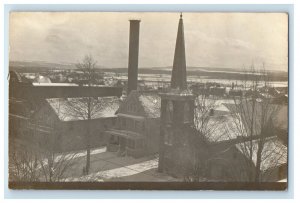 1908 View Of German Church And Parsonage Hamburg New York NY RPPC Photo Postcard