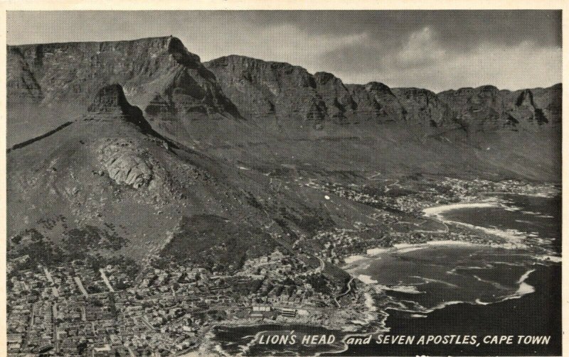 South Africa Lions Head And Seven Apostles Cape Town Vintage Postcard 03.80