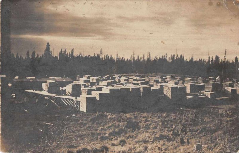 Kalispell Montana Lumber Yard Real Photo Vintage Postcard AA9992