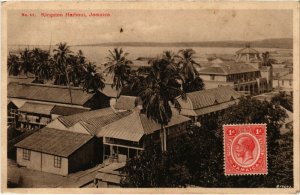 PC CPA JAMAICA, KINGSTON HARBOUR, Vintage Postcard (b21541)