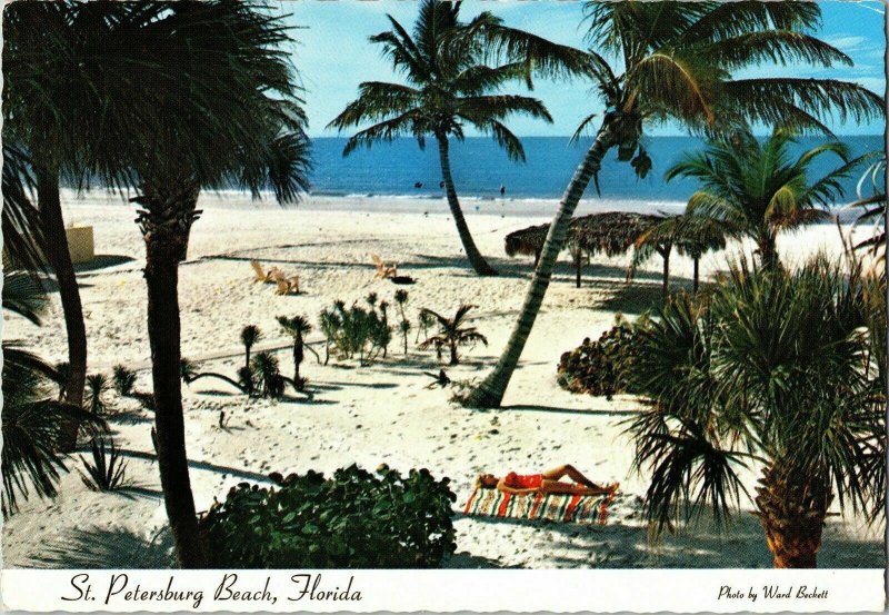 St. Petersburg Beach Florida Gulf of Mexico Vacation Ward Beckett Postcard VTG 