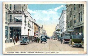 LITTLE ROCK, AR Arkansas ~ MARKHAM STREET Scene 1920 Early Cars Postcard 